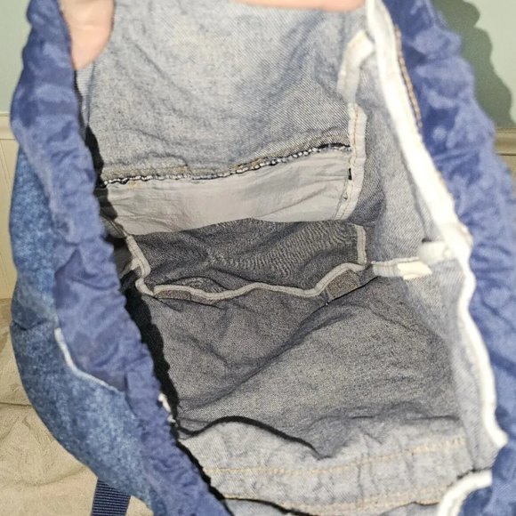 VINTAGE Y2K Jaclyn Looney Tunes Tweety Bird Beaded Denim Jean Big Backpack Bag - Picture 12 of 13